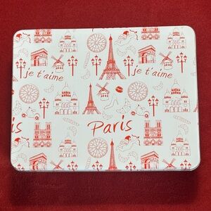 Paris themed metal tin